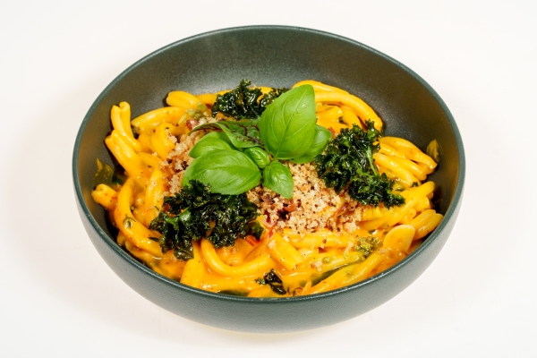 Makaron z dynią i bekonem